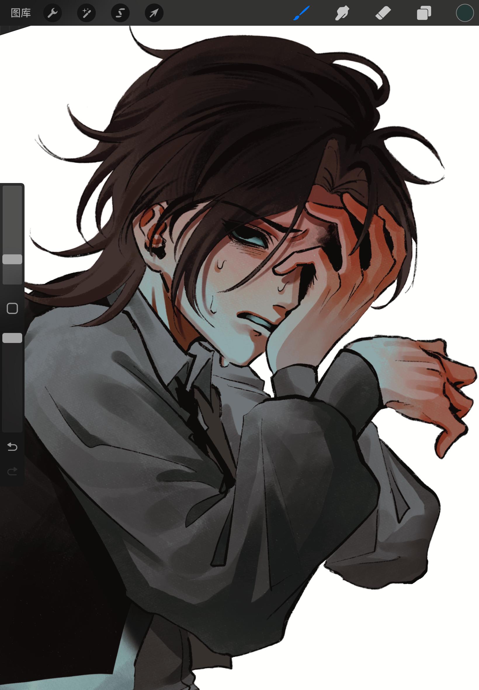 有点喜欢这个脸，没画完也发。