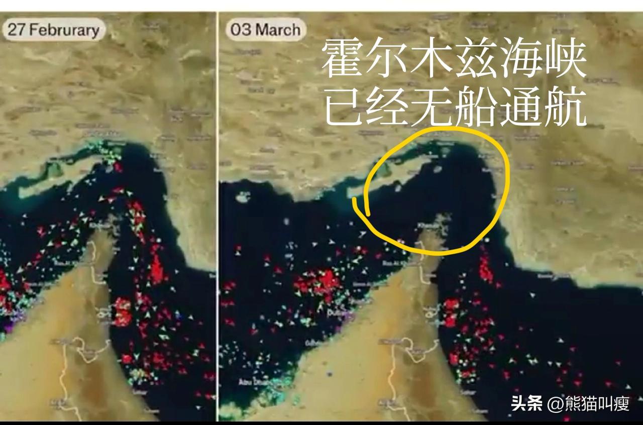 本来每天有约80艘油气运输船只通过伊朗控制的霍尔木兹海峡。40公里宽的狭窄水道承
