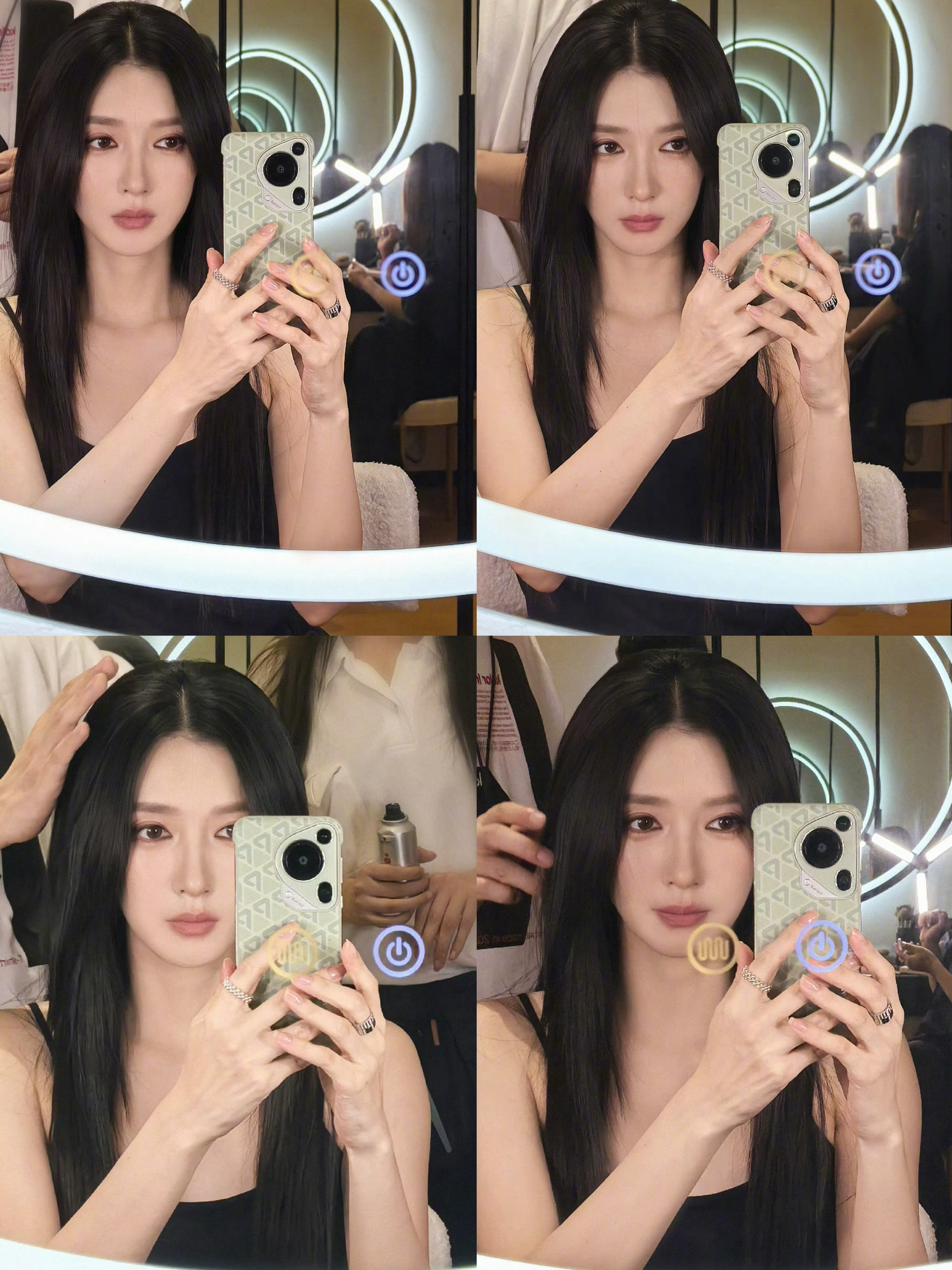 江疏影更新的对镜自拍🤳🏻黑长直 ​​​