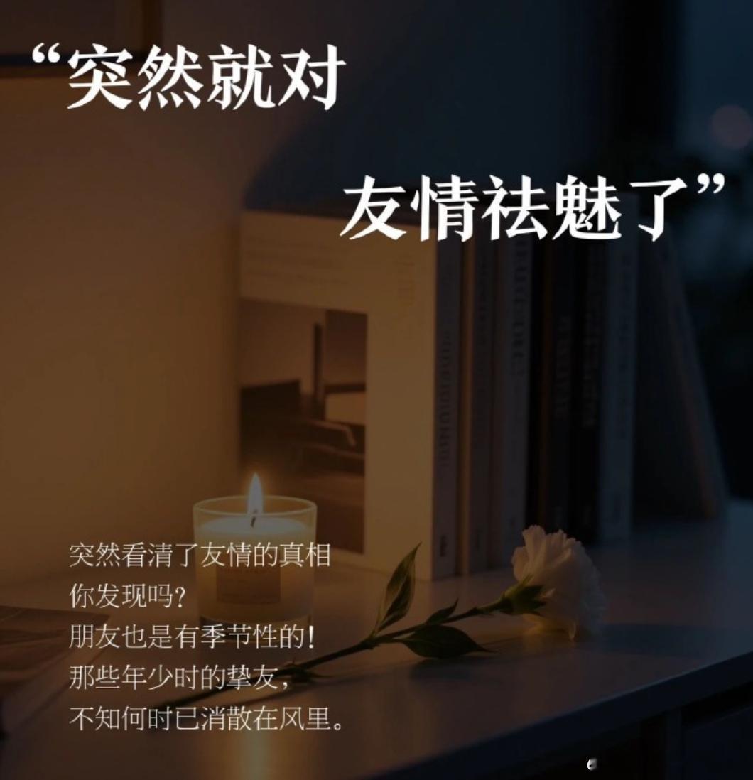 朋友也是有季节性的！那些年少时的挚友，不知何时已消散在风里。曾拉钩约定“一辈子”