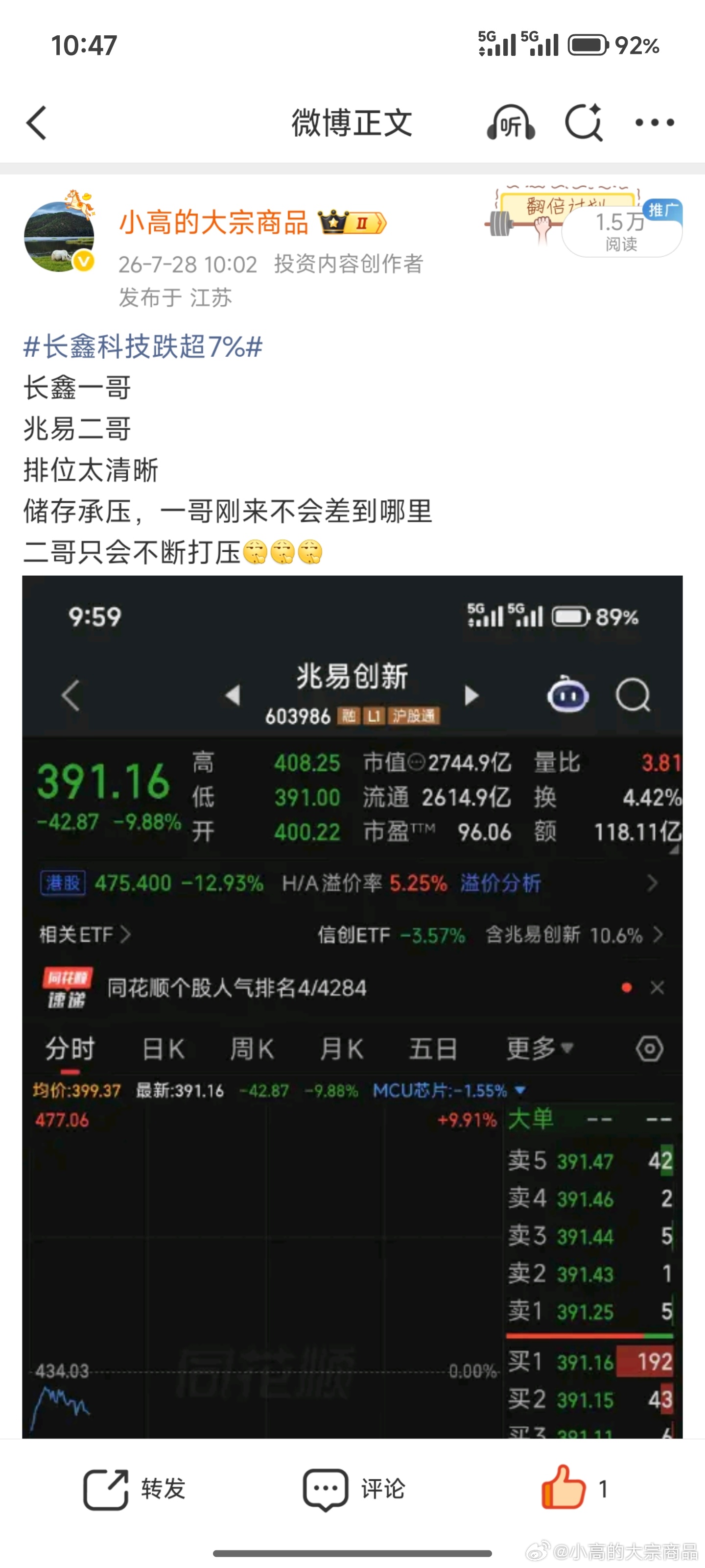 长鑫科技市值超4万亿买长鑫了吗逻辑没毛病吧 