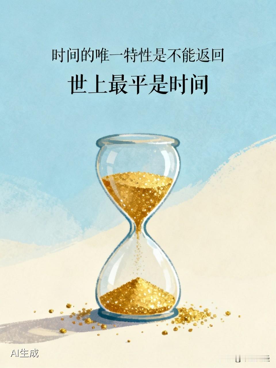 谁能说清楚时间的唯一特性是什么时间的唯一特性是不能返回。时间对每一个人都是公平的