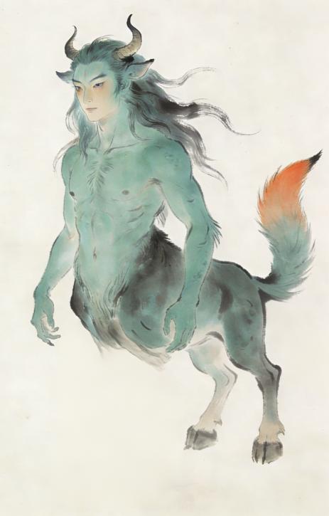 品读《山海经》498——《海内北经》阘非

原文：
阘（ta）非，人面而兽身，青