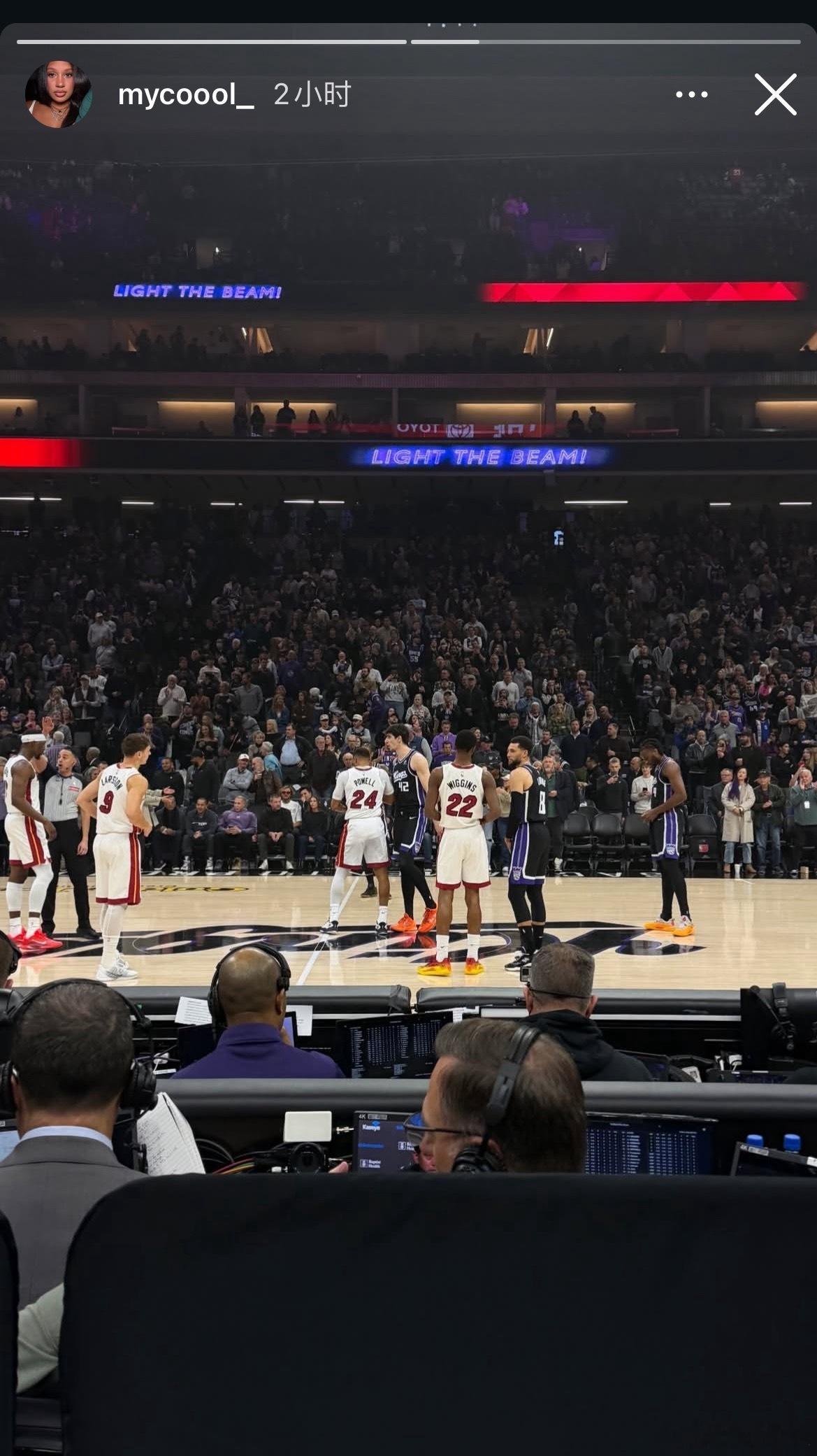 嘴嫂观战视角，维金斯赛前和前队友和拉文聊上了热火vs国王nba常规赛