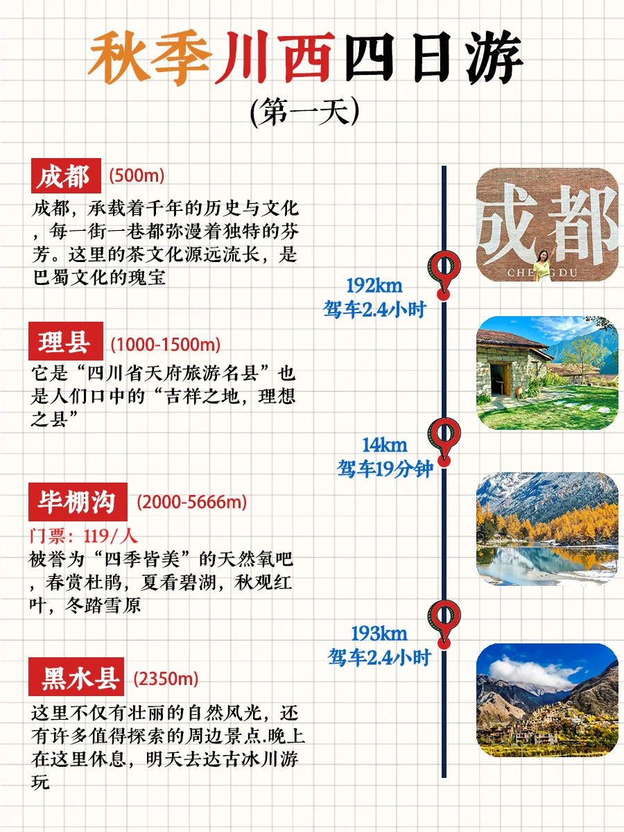 川西秋季4日游，懒人攻略✅直接抄作业📝