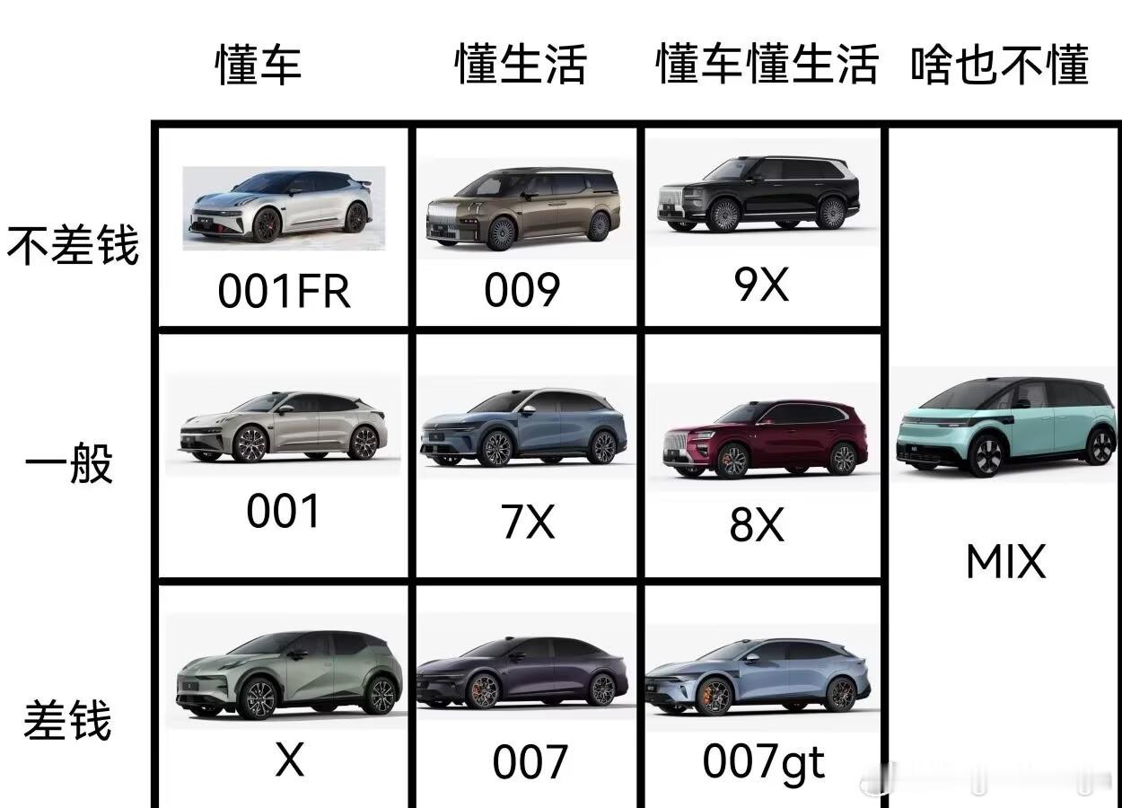 看到“啥也不懂”绷不住了但Mix应该是最值的产量最少，成本极高。单车研发成本老贵