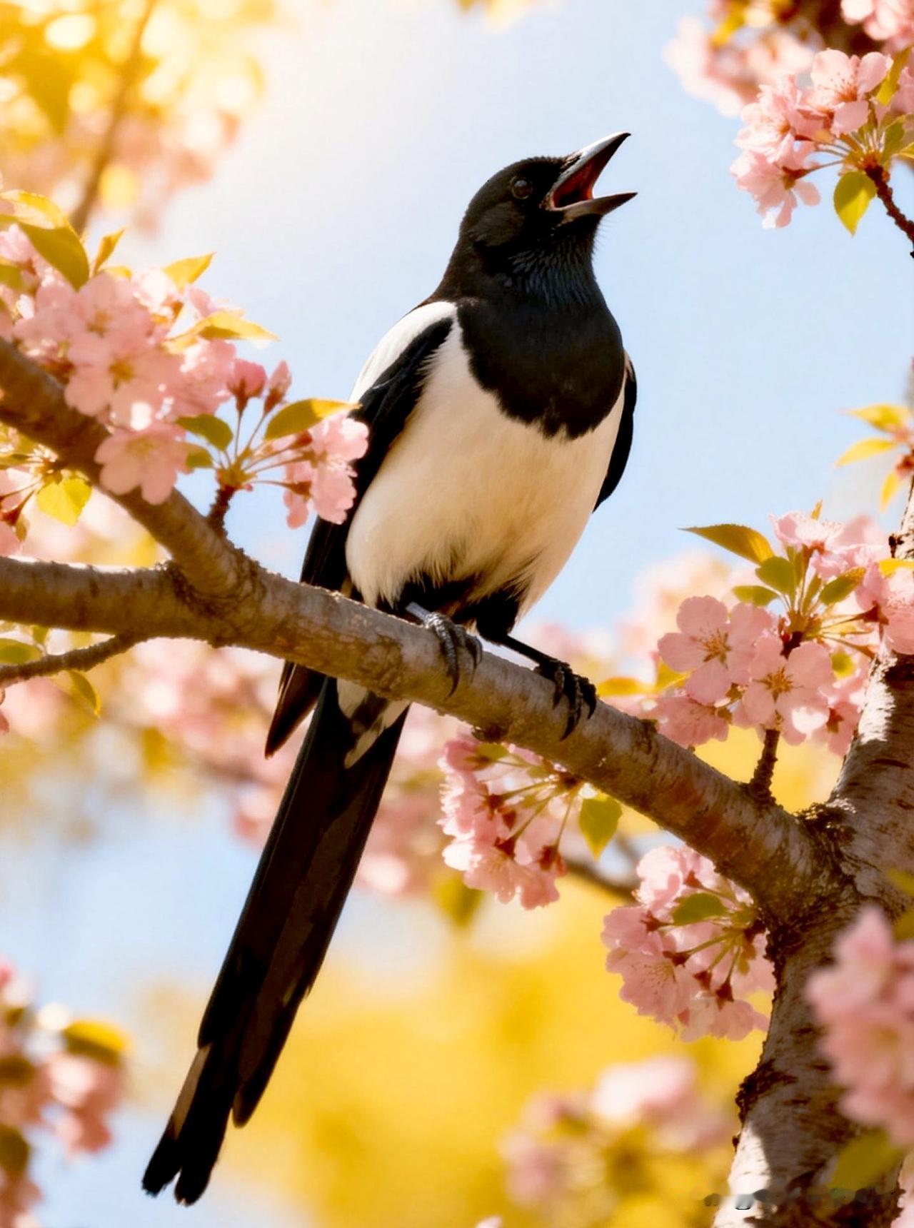 喜鹊枝头叫，好事要来到。