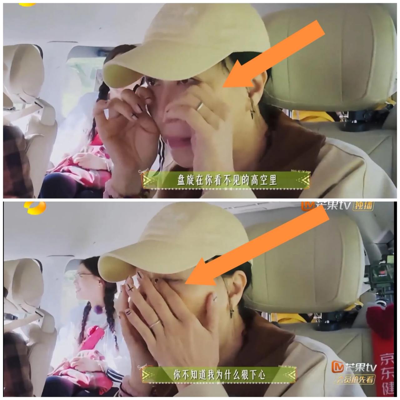 在车上嘉宾唱着唱着
发现那英不对劲
一个人在偷偷摸
眼泪。


嘉宾们唱起王力宏