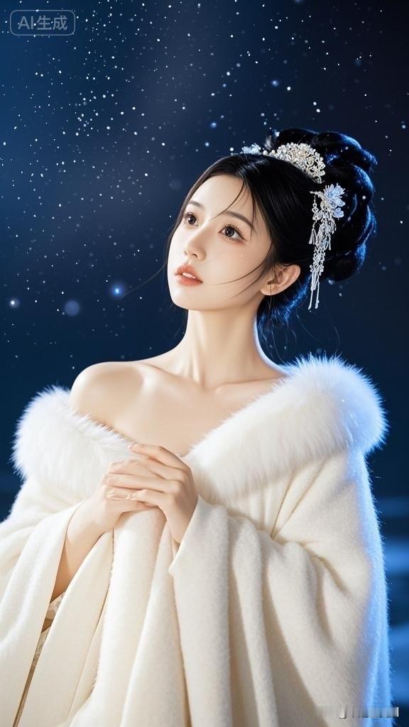 仙气飘飘的少女，宛如星辰下的梦幻精灵。