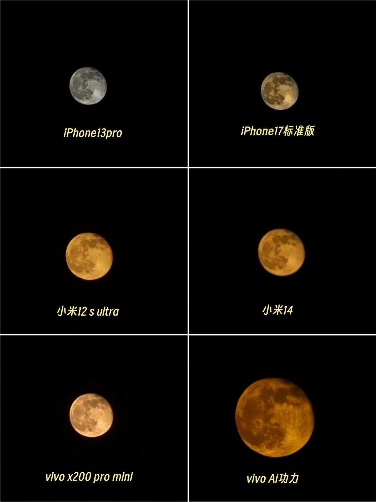 又到了一年一度长焦月亮测试
​今年均采用专业模式直出无科技
​iPhone采用4