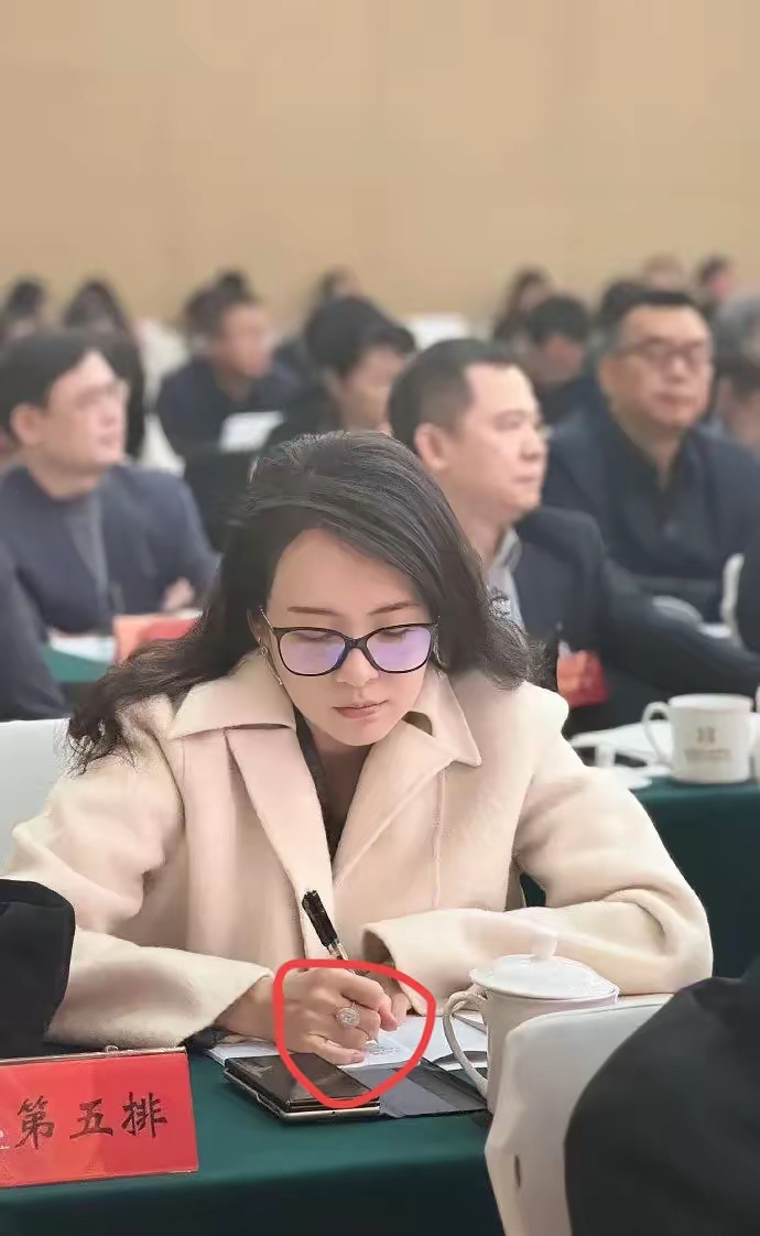 发现一个细节女明星开这种会，都会戴一个黑眼镜，但在别的场合，她们从来没有戴过。有