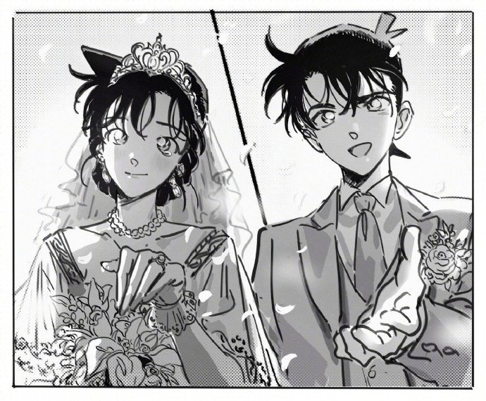 名侦探柯南“新兰世纪大婚男帅女美爱了爱了”新兰x：umi_fav_rt  