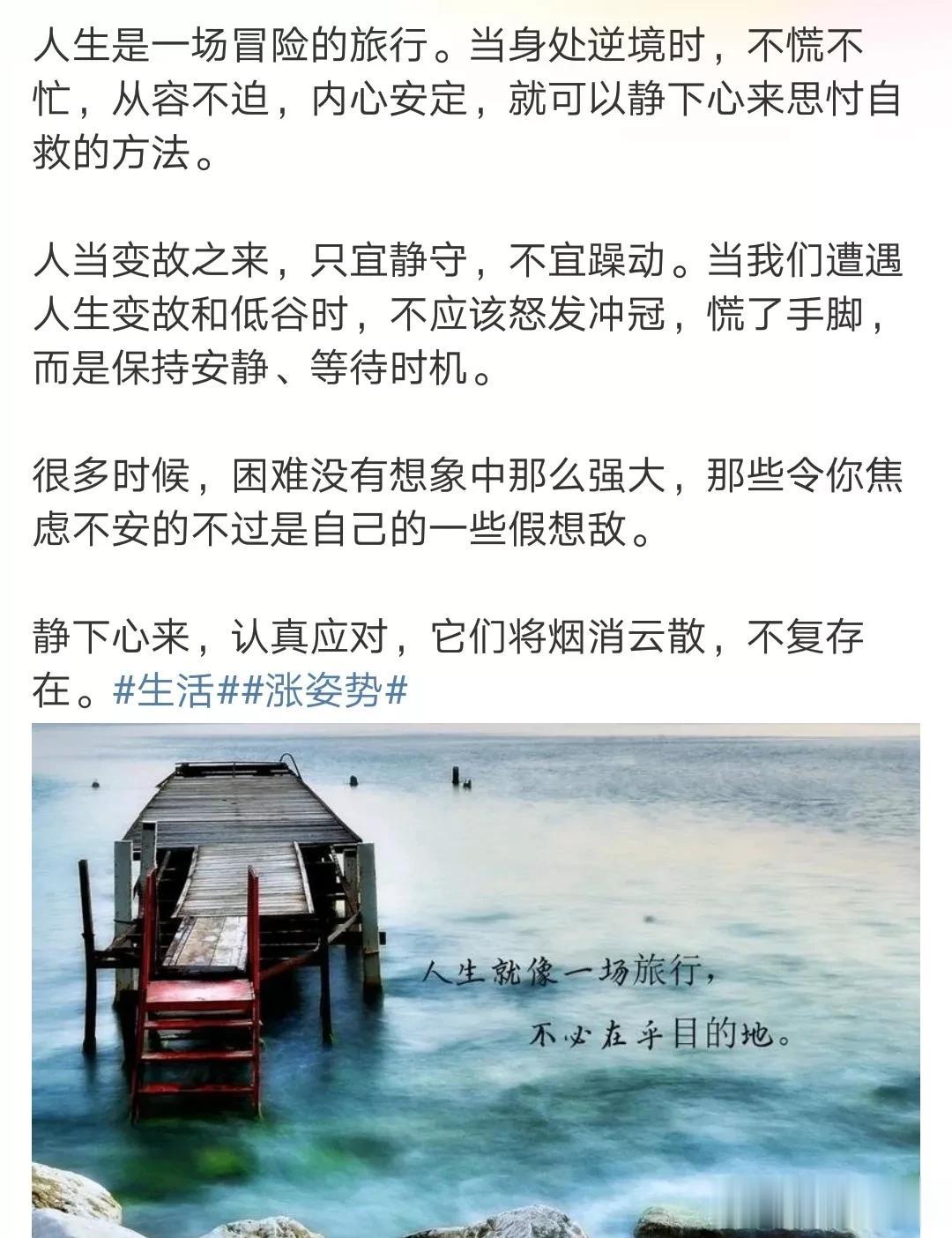 走投无路的时候，我就会看一看这段话，它是食不果腹时的一碗心灵鸡汤，虽不能充饥，但