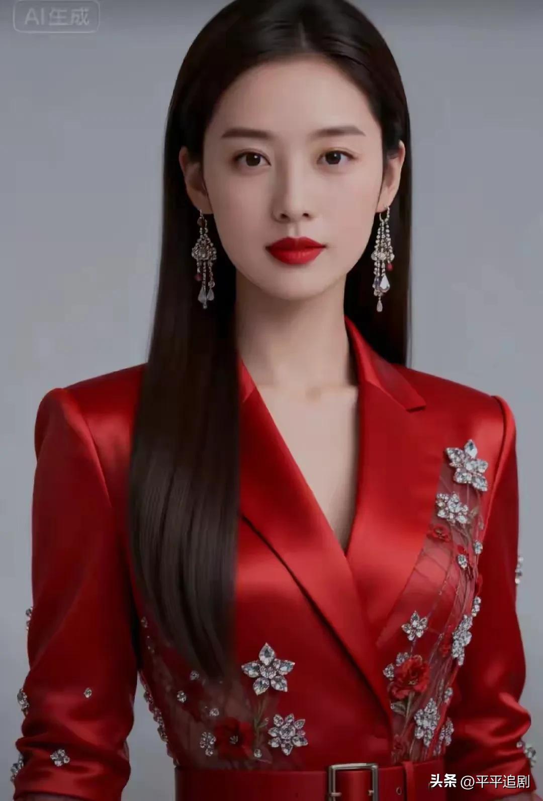 女人味的魅力在哪里?
红缎裹身，花钻缀裳，
红唇一点，眉眼间尽是东方风骨。
不掩