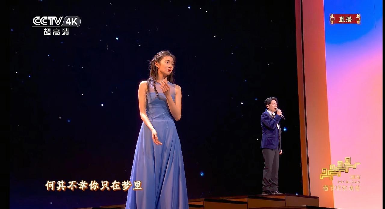 今年春晚，
当海来阿木唱起《梦底》的时候，我发现一个细节，他身边那个舞蹈的女子原