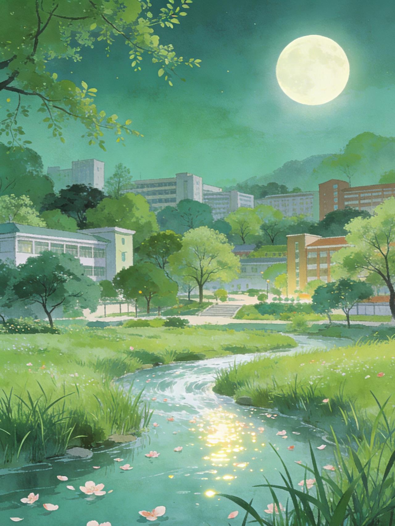 《七律～再职时光飞速》

岸草回瞻方脉脉，
林花落尽又匆匆。
何妨月下怜渠水，