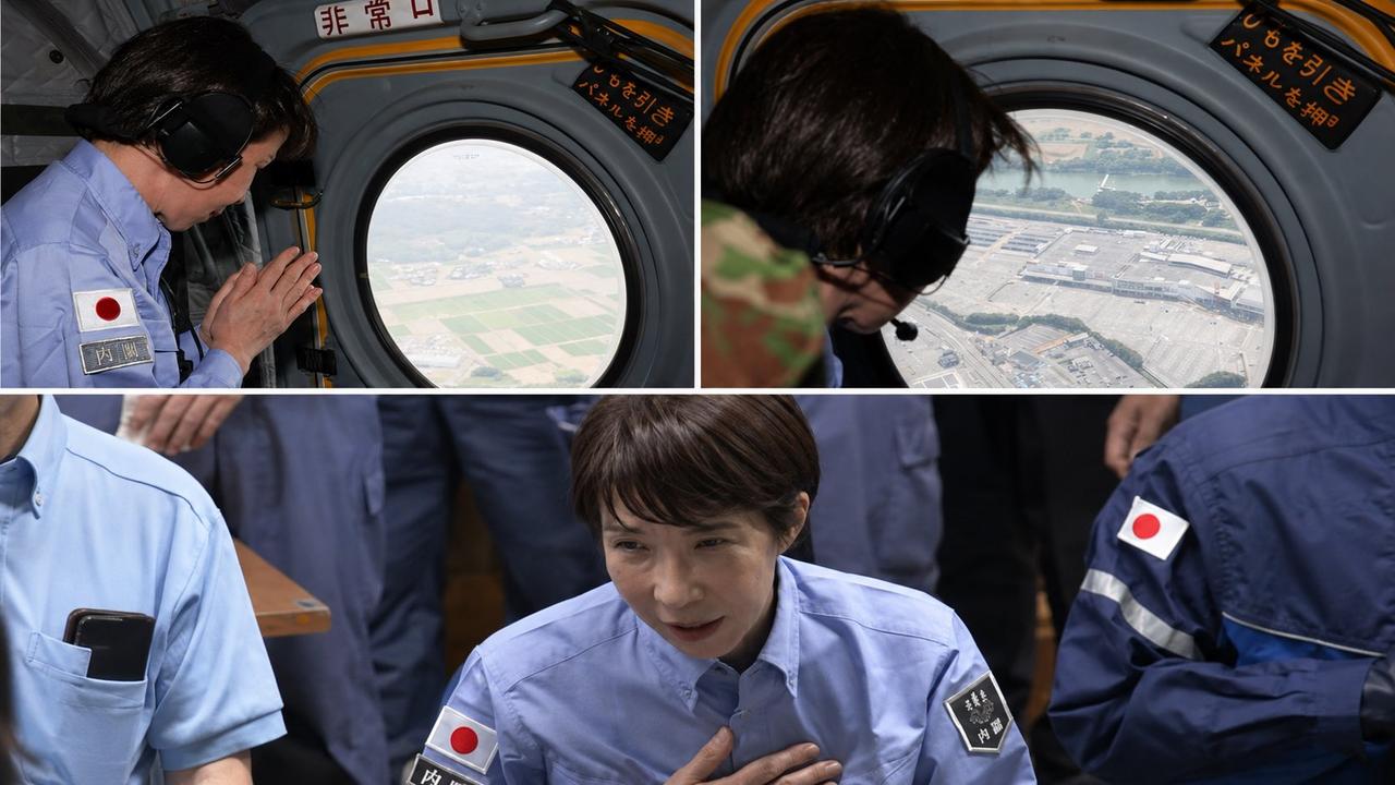 高市早苗去熊本视频被批在作秀，在有空调的地方停留了3分钟。
有日本网民嘲讽：“视