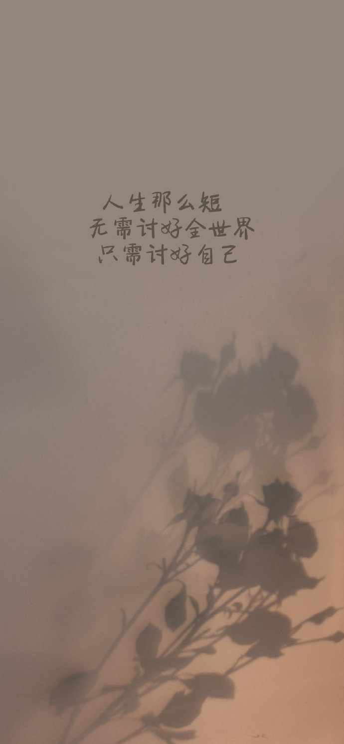 人生那么短，无需讨好全世界，只需讨好自己。 ​​​