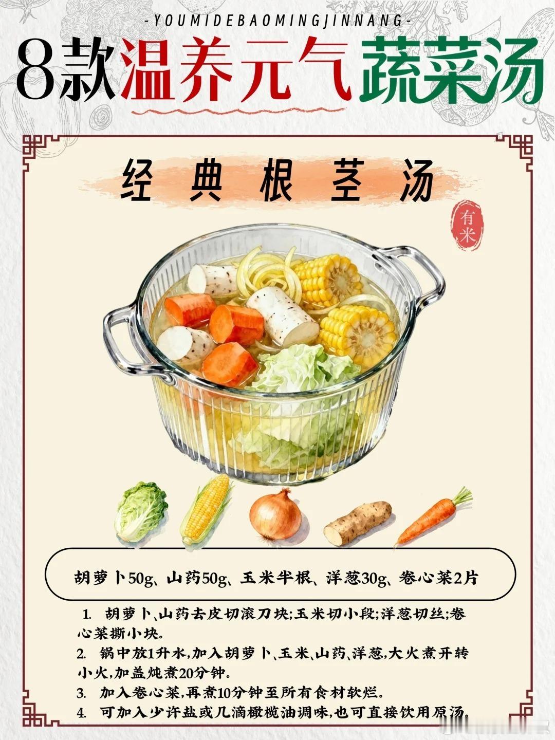 分享8款温养元气蔬菜汤 