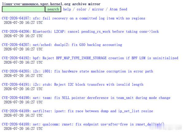 【Linux24小时爆出440个漏洞】Linux内核项目组7月19日在安全公告页