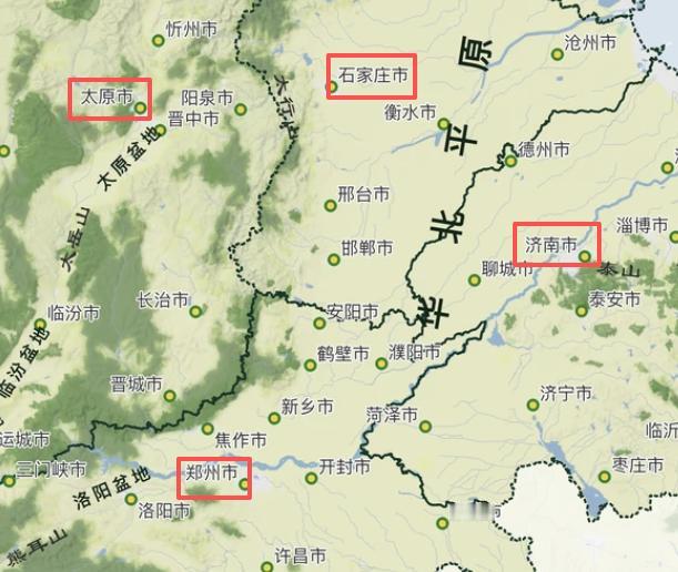 山河四省的四个省会济南、石家庄、郑州、太原，郑州的交通条件毫无疑问是较方便的，高
