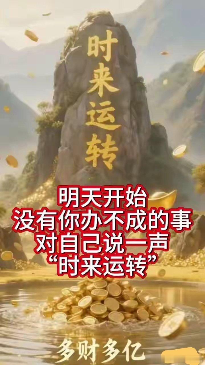 明天开始，没有你办不成的事！对自己说一声：时来运转，苦尽甘来明天开始，没有你办不