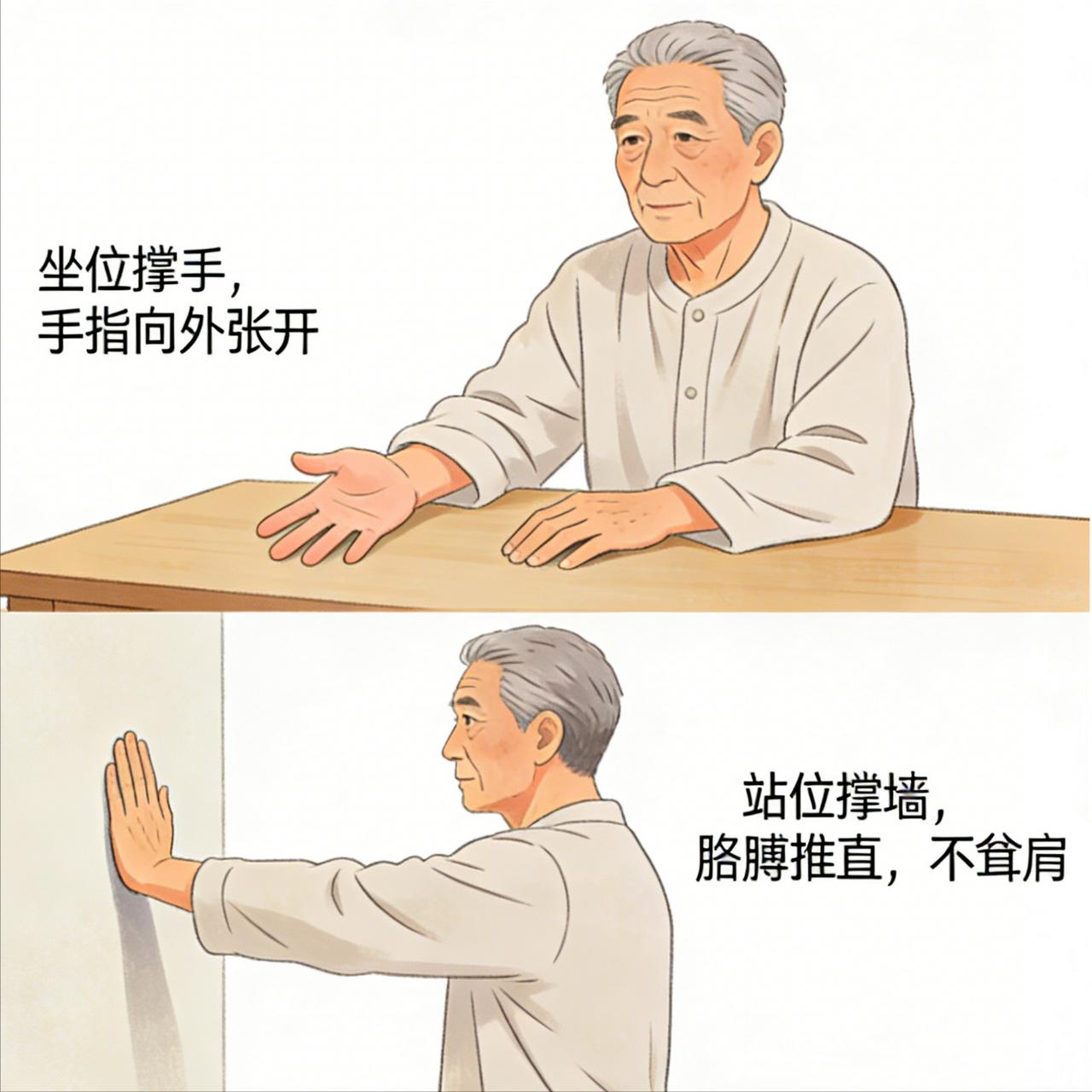 偏瘫手总往里勾？每天3个动作，跟“挎篮手”说再见

第一个动作：坐位撑手，把手指