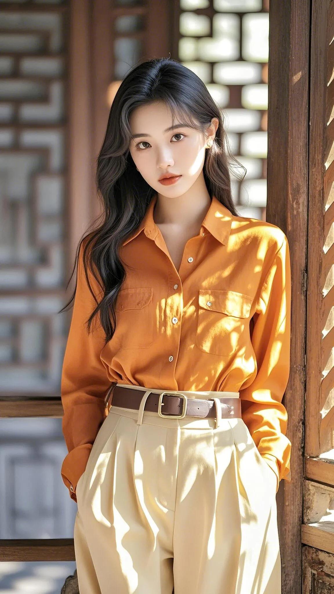 气质女神#优雅如风#养眼美女高圆# 简约大气穿搭