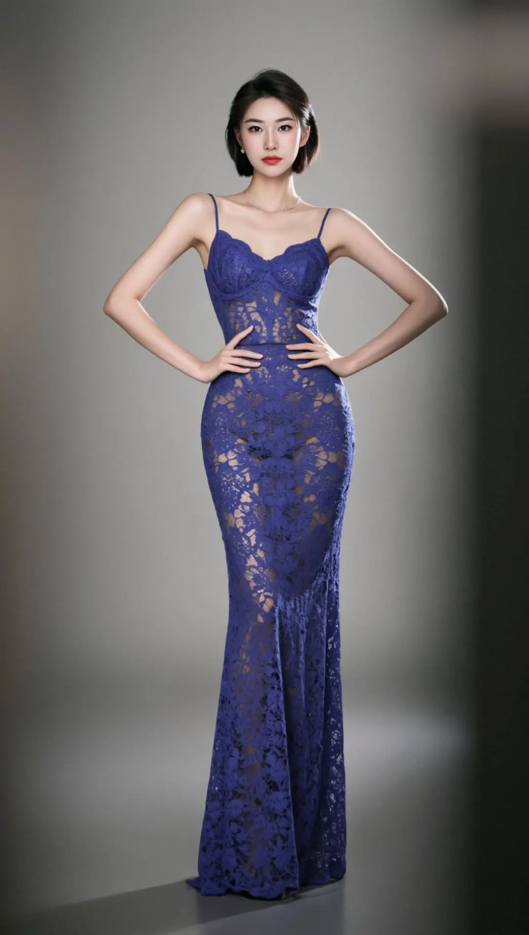 AI蓝纱时尚写真 ai创作