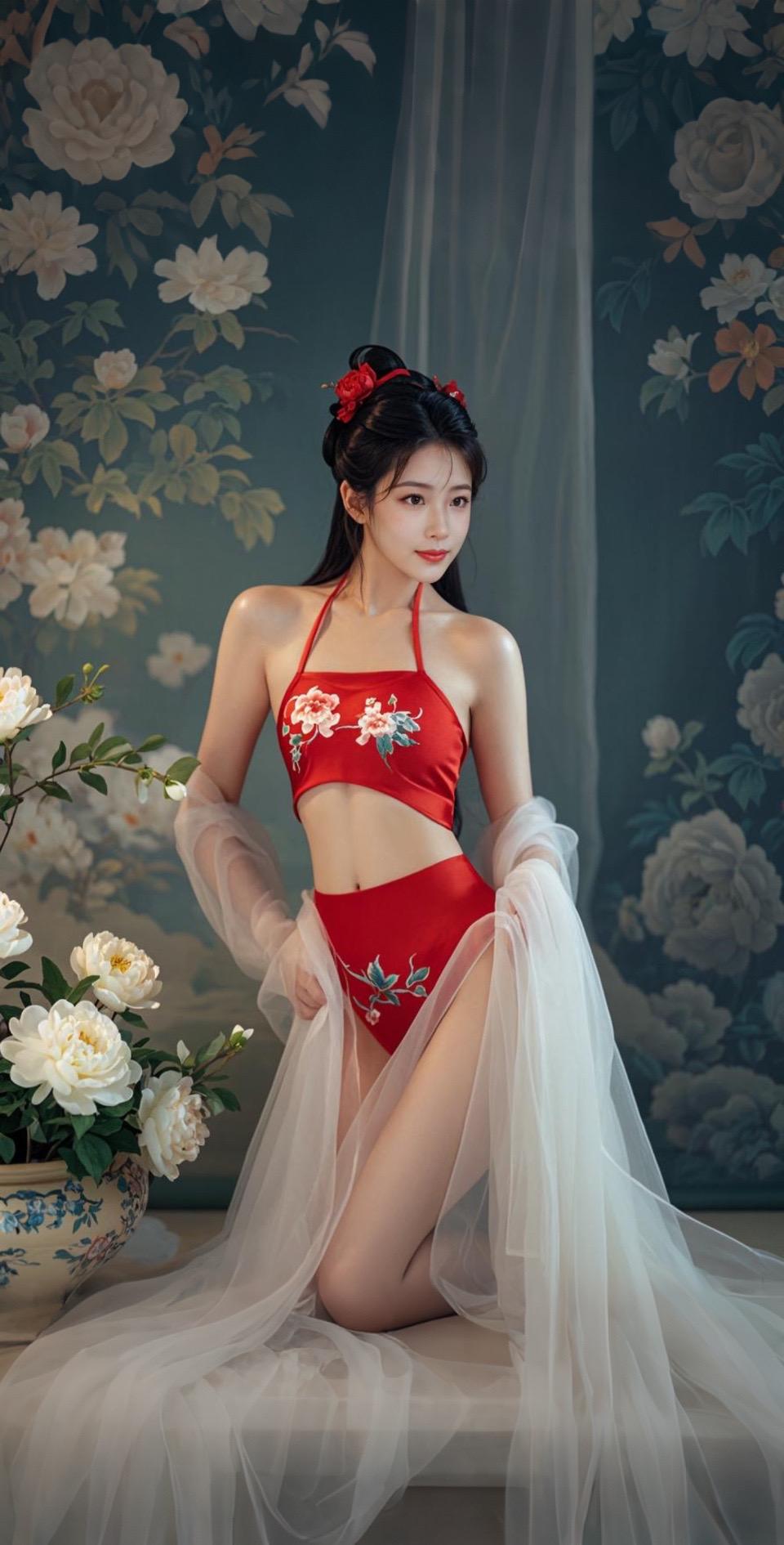 AI扩图 AI古风佳人