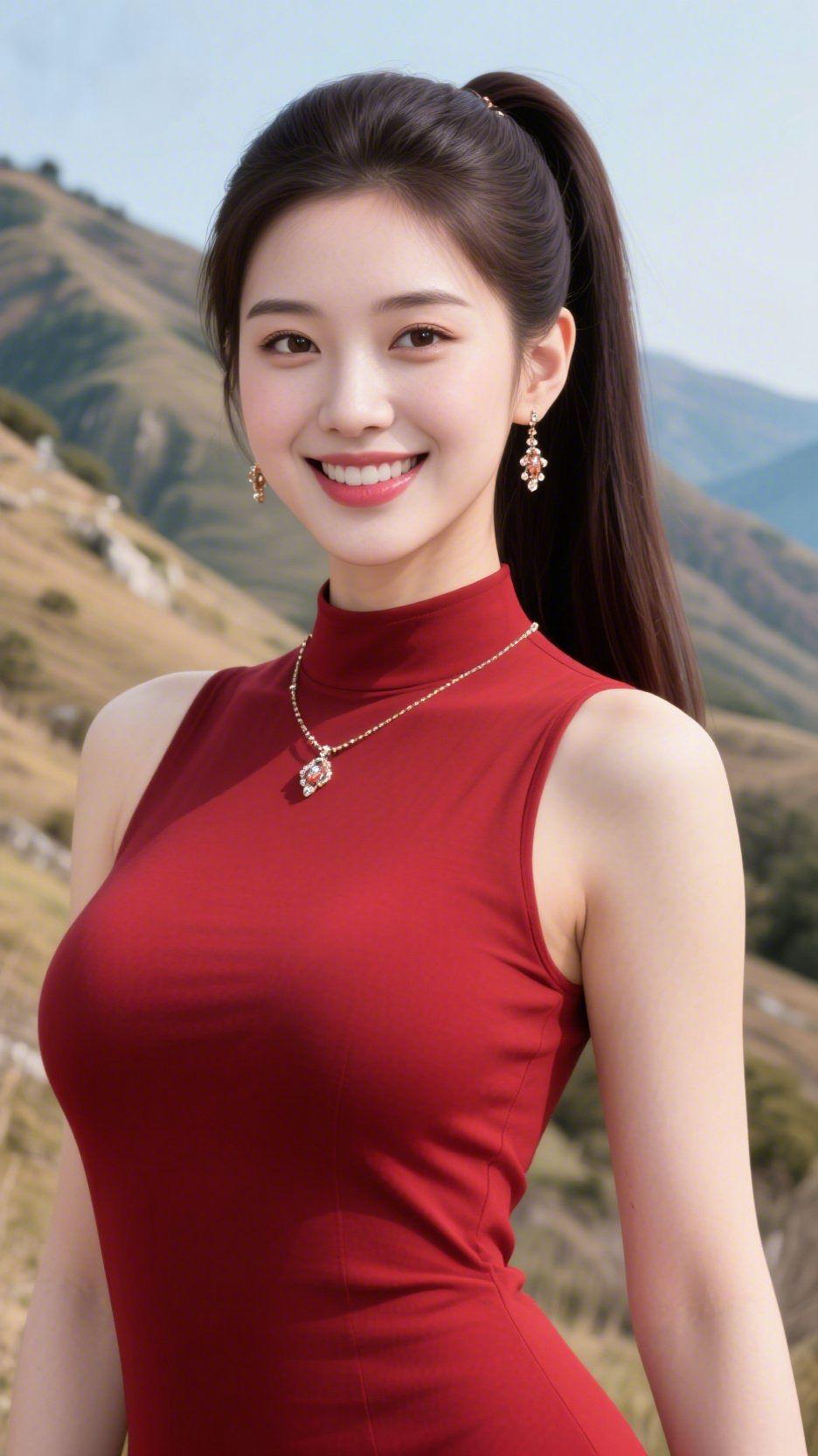 晴山红韵入画来
 
晴日的山野，铺展着最鲜活的自然画卷。
 
澄澈的蓝天澄澈如洗