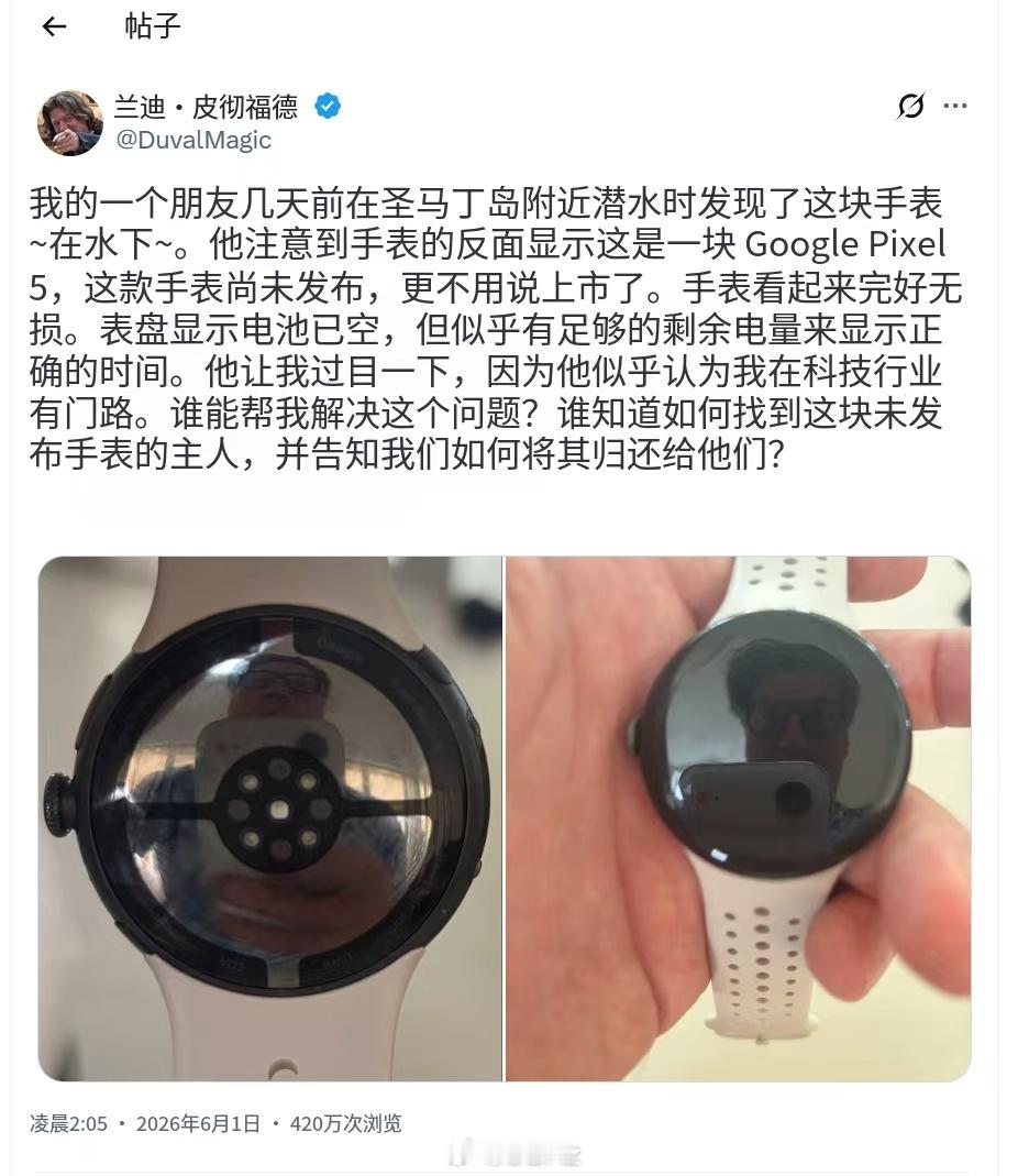 潜水的时候捡到还没发布的Google Pixel Watch？？传统的公交地铁飞
