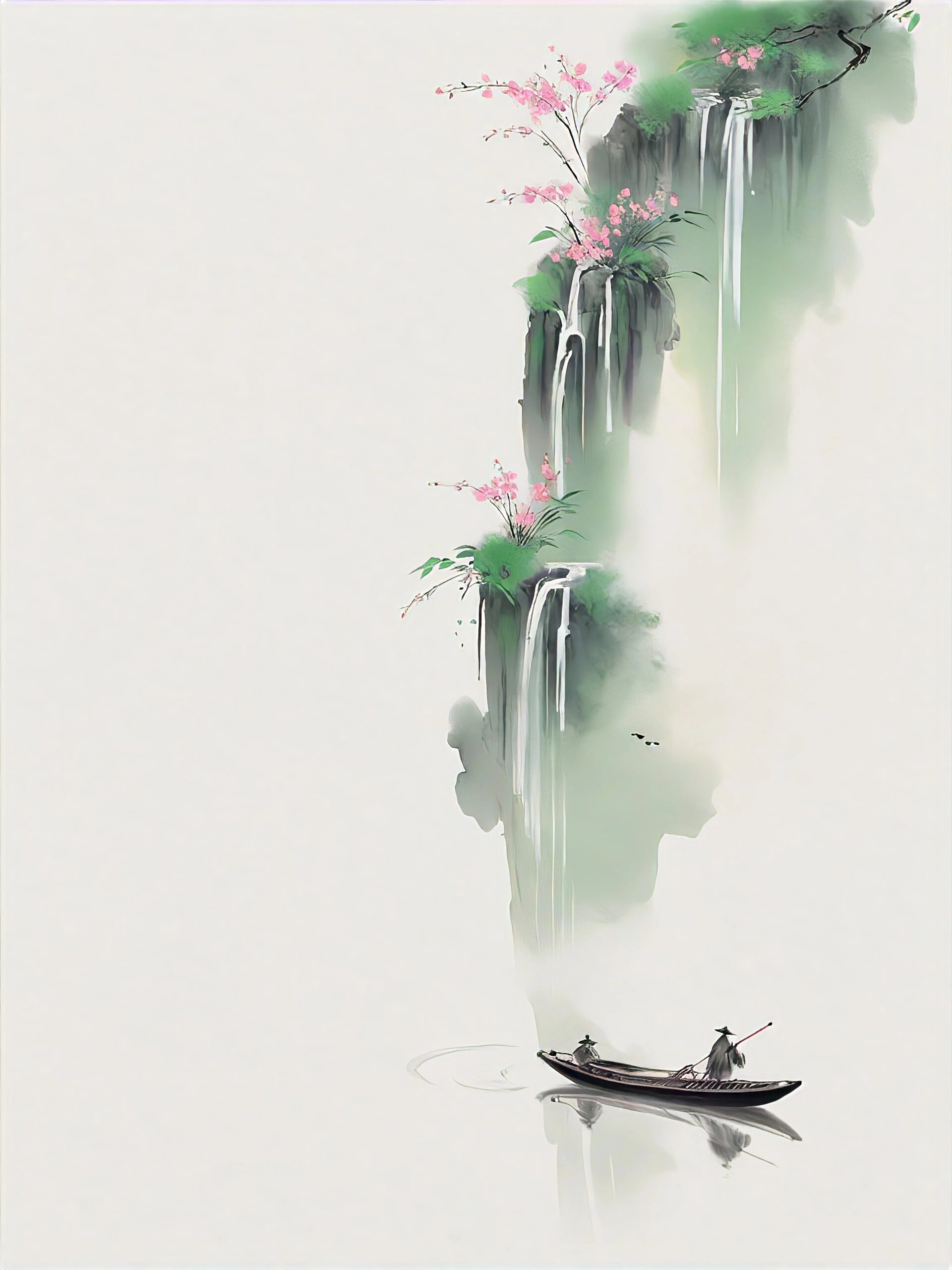 清风拂山岗，小舟滑水塘！ ​​​