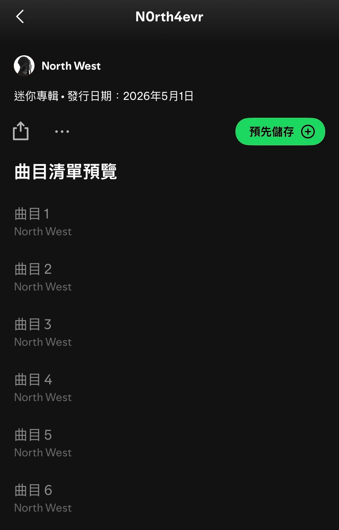 North West 出道EP『N0rth4evr』封面公开，共收录6首曲目，5