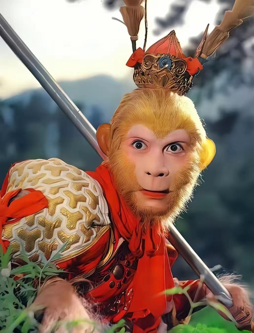 可爱美猴王，
绝世功夫强。
西天行一路，
斩尽虎豹狼。