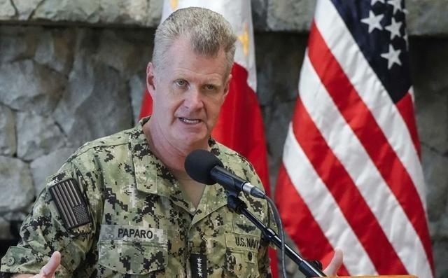 美国印太司令部司令、海军上将帕帕罗在国会作证，他敦促台湾当局。2026年4月21