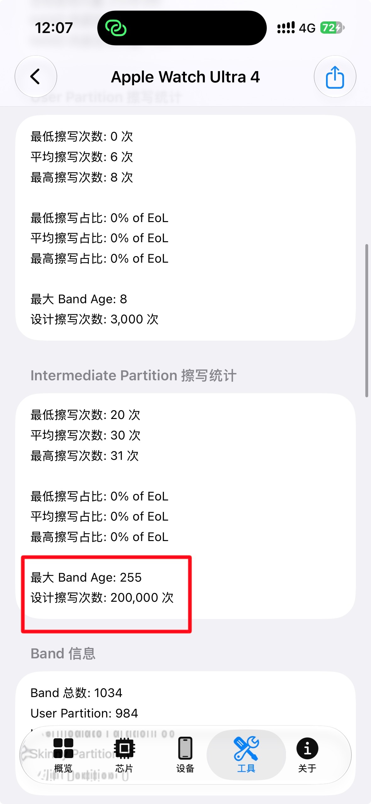 一个小观察，同一颗主控搭配不同的 NAND Die，给出的设计擦写次数是不一样的