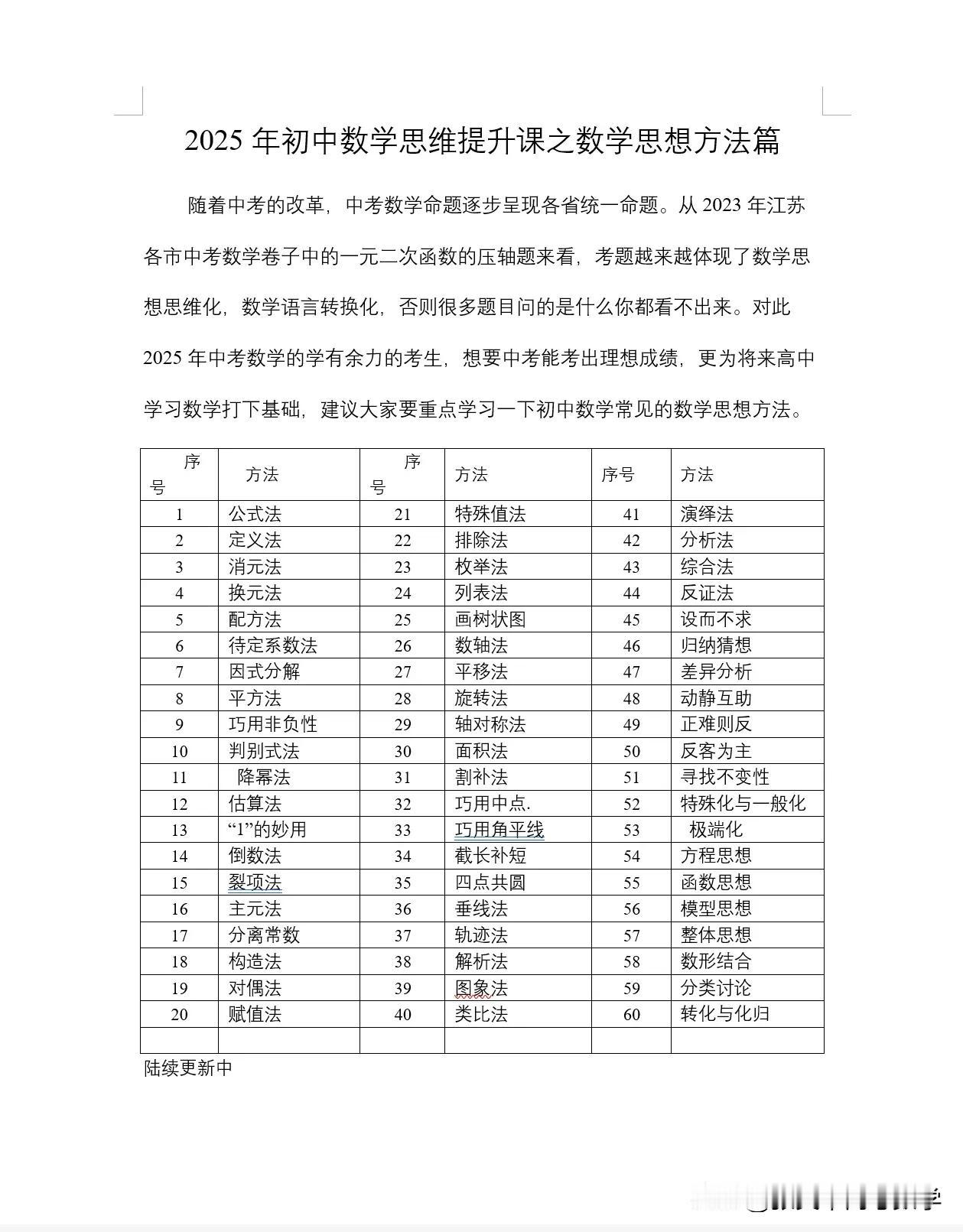 随着中考的改革，中考数学命题逐步呈现各省统一命题。从2023年江苏各市中考数学卷