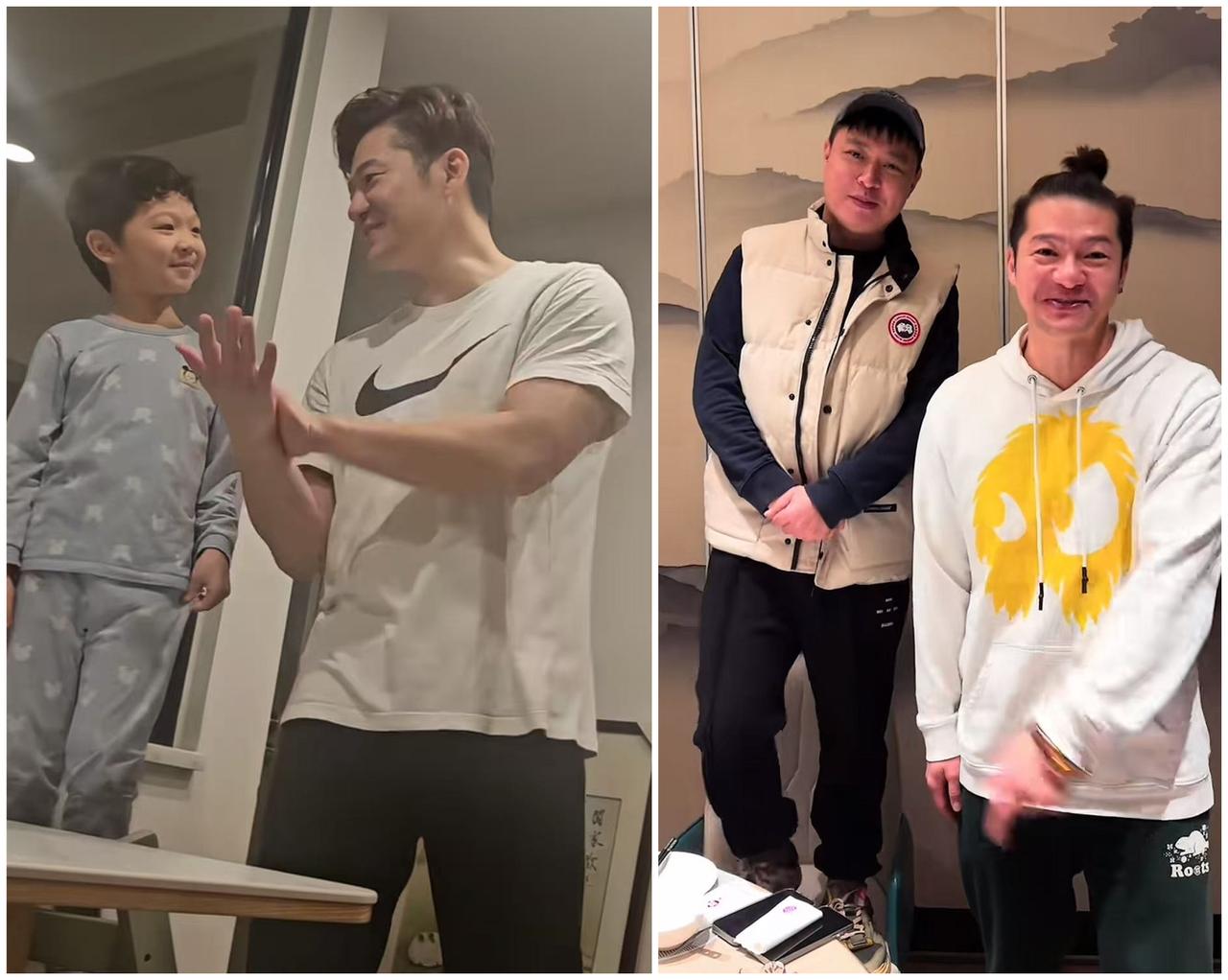 谢金带着儿子说相声，有带着搭档李鹤东模仿，这样的操作，属实懂网友！带儿子说相声那