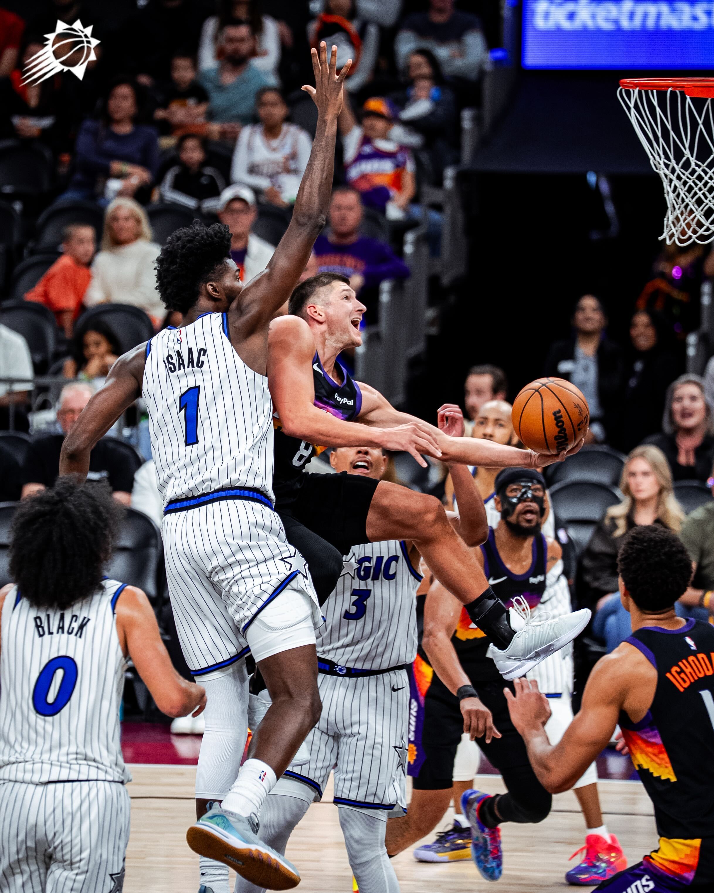 半场压哨！阿伦高难度拉杆上篮命中🔥菲尼克斯太阳 ｜旭日东升 ｜魔术vs太阳