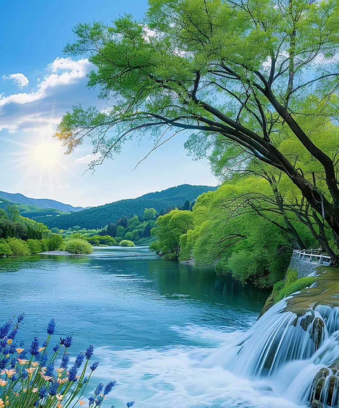 上联：青山依旧，怎么对下联绿水长流