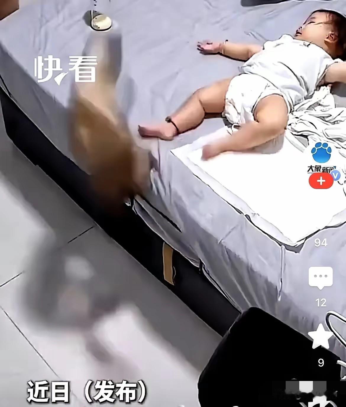 山东一户人家的监控，这两天在网上传疯了。画面里，小宝宝安安静静躺在床上，乖得跟个