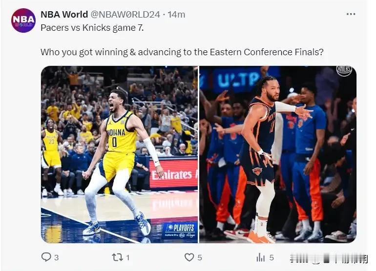 上次尼克斯在主场打抢七在1995年，他们输给了步行者

5月18日消息，NBA东