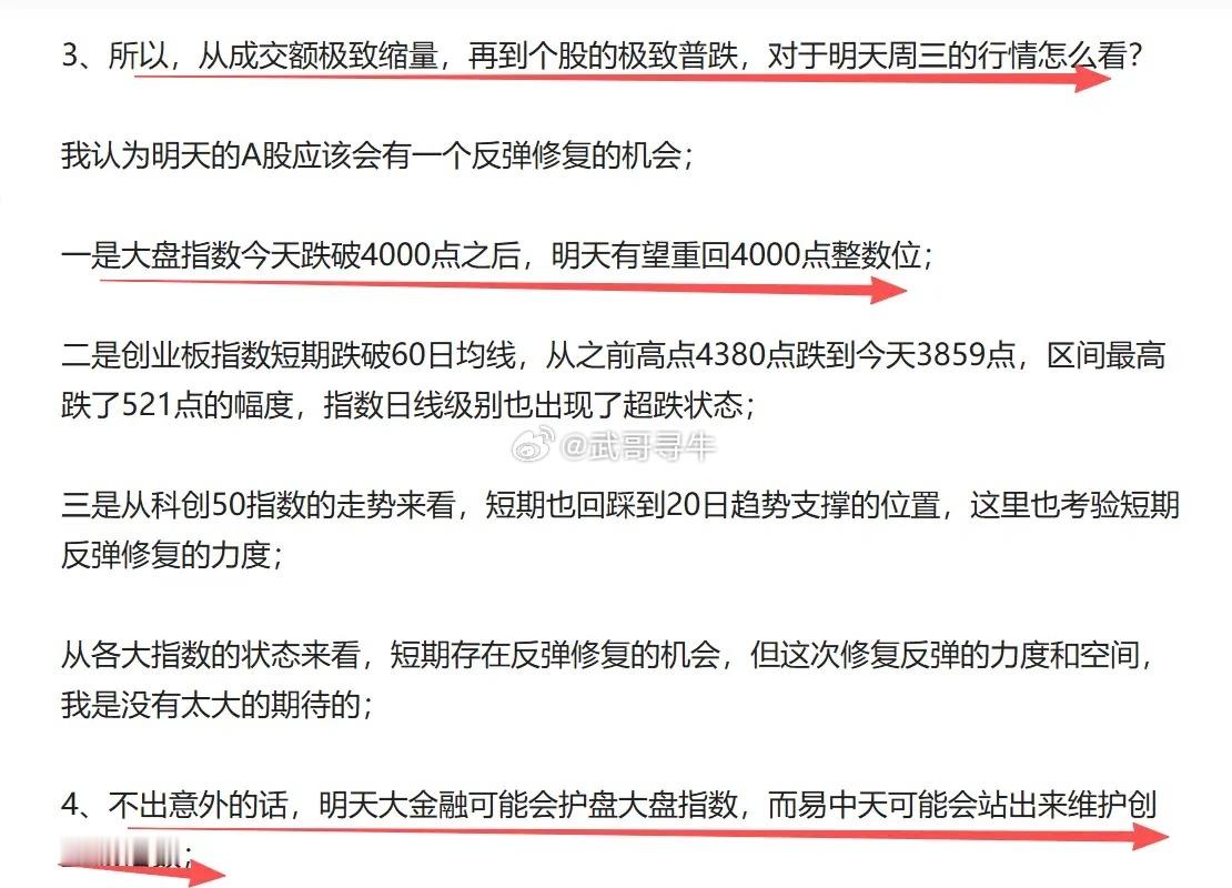大盘指数重回4000点，易中天拉升创业板指数，周三的指数走势符合预期，下一步就等
