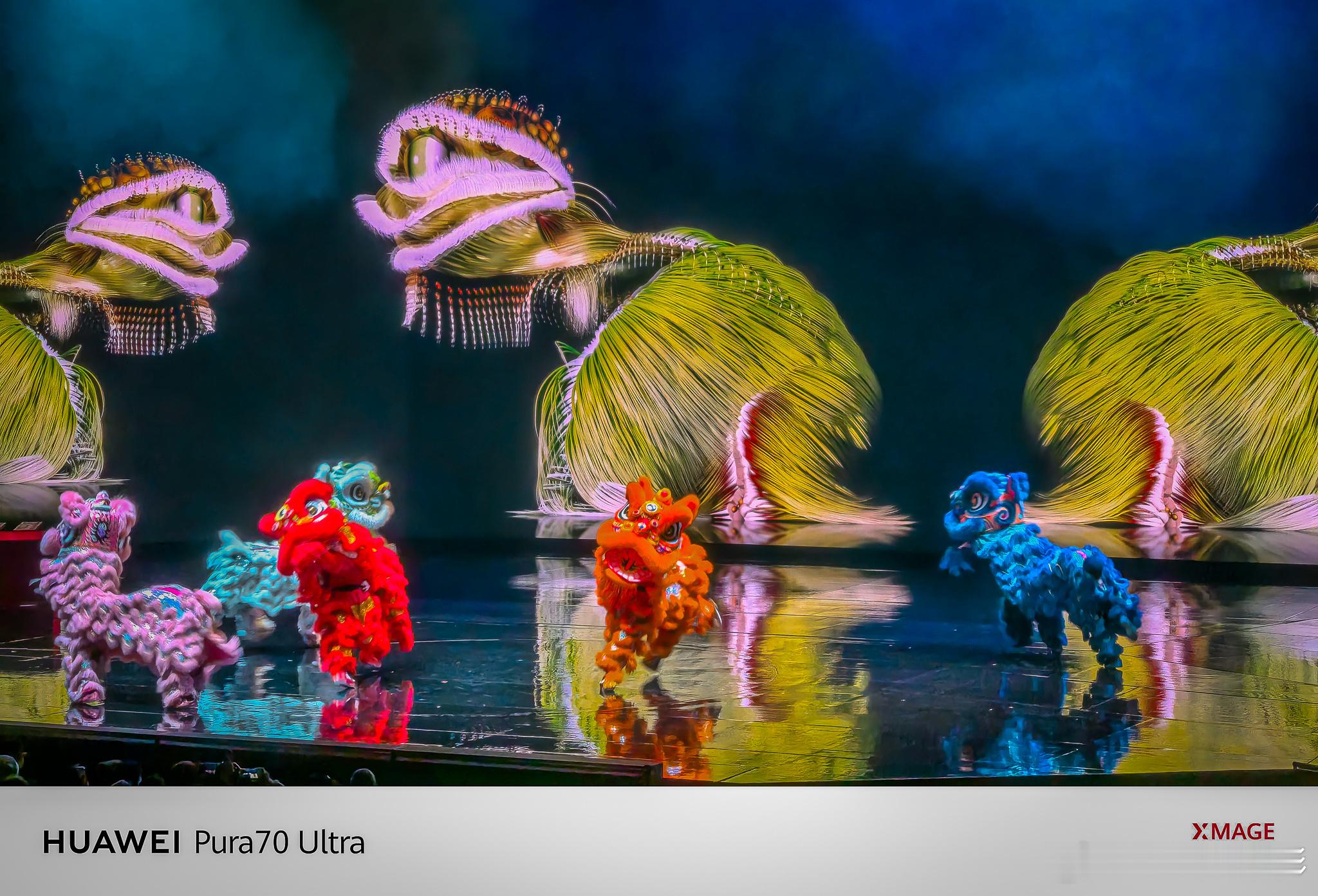 欢快的狮舞，《澳门2049》演出剧照。晚安。 人文景观  澳门·美高梅剧院[地点