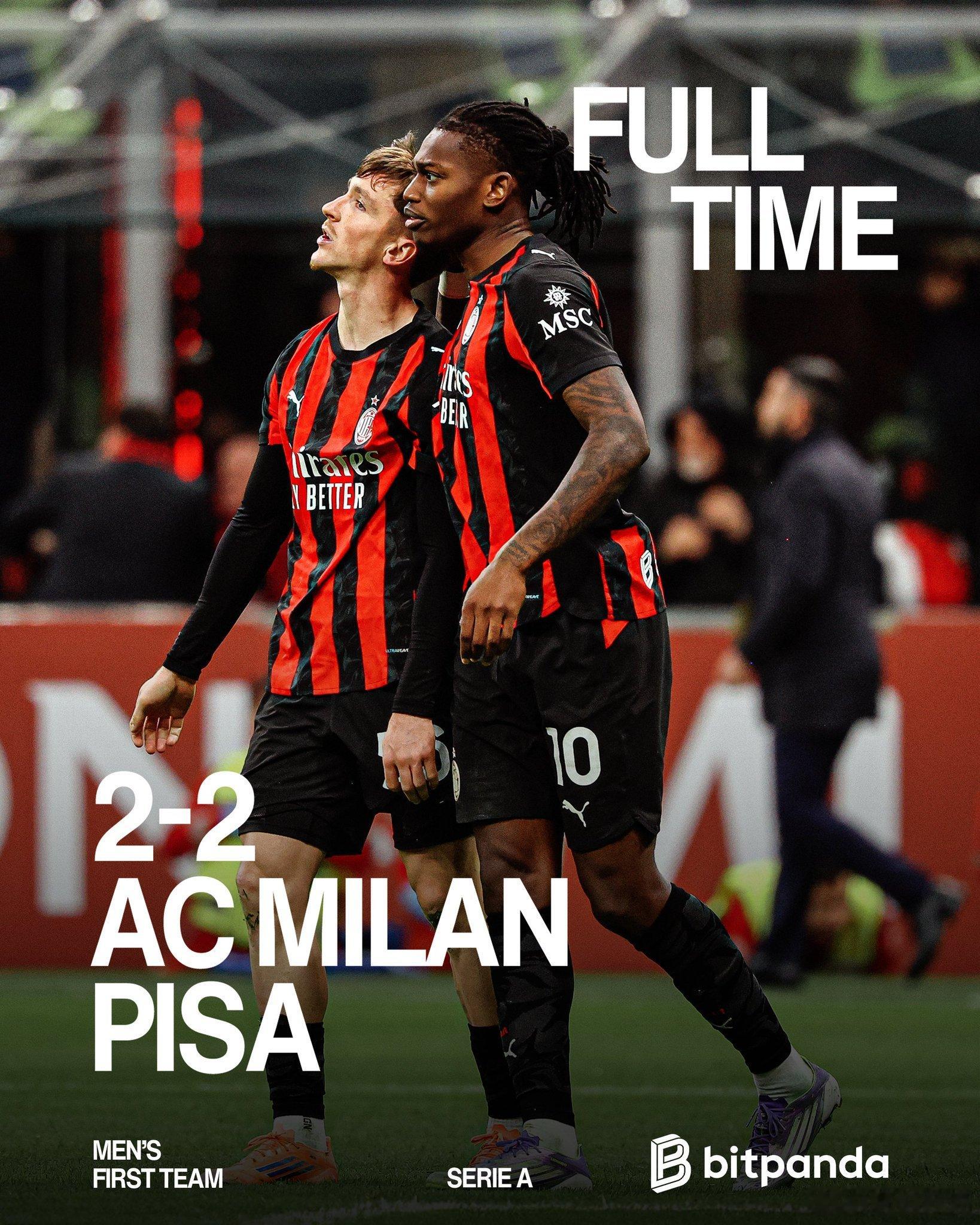 早上好[苦涩]榜首球队继续争4去了ac米兰2比2比萨 ​​​