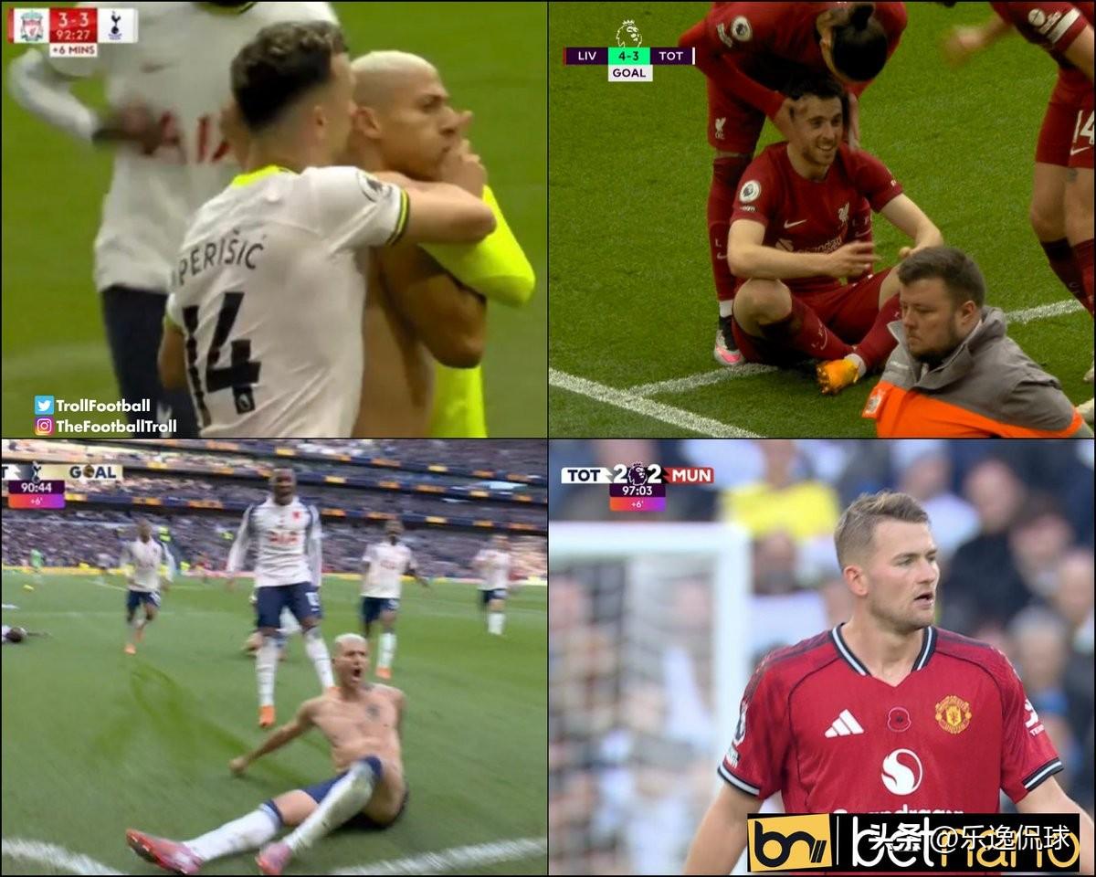 📢 里沙利松脱衣庆祝魔咒再现！热刺：求你别再脱了！两次脱衣两张黄牌只换来1分！