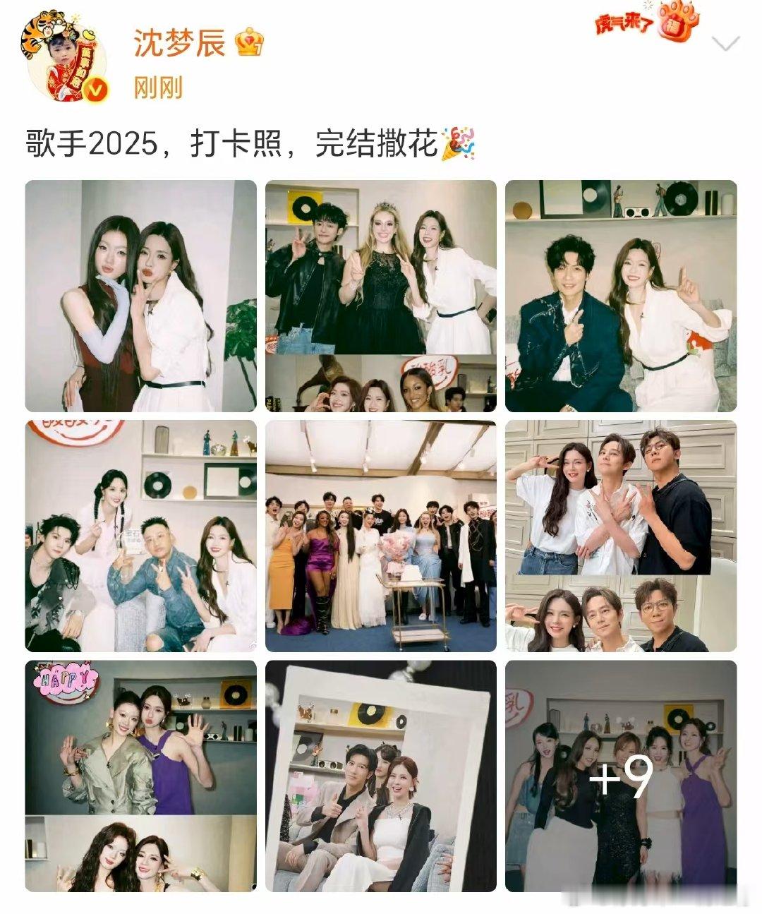 沈梦辰歌手2025打卡照完结撒花 沈梦辰晒18宫格告别歌手沈梦辰歌手2025打卡