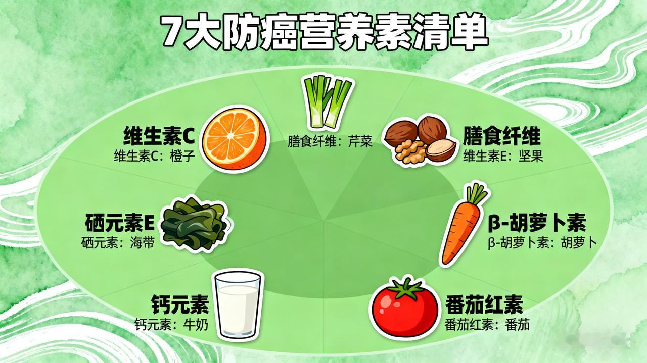 为帮大家清晰了解防癌营养素，我会先列出生动好记的清单，说明每种营养素的作用和常见