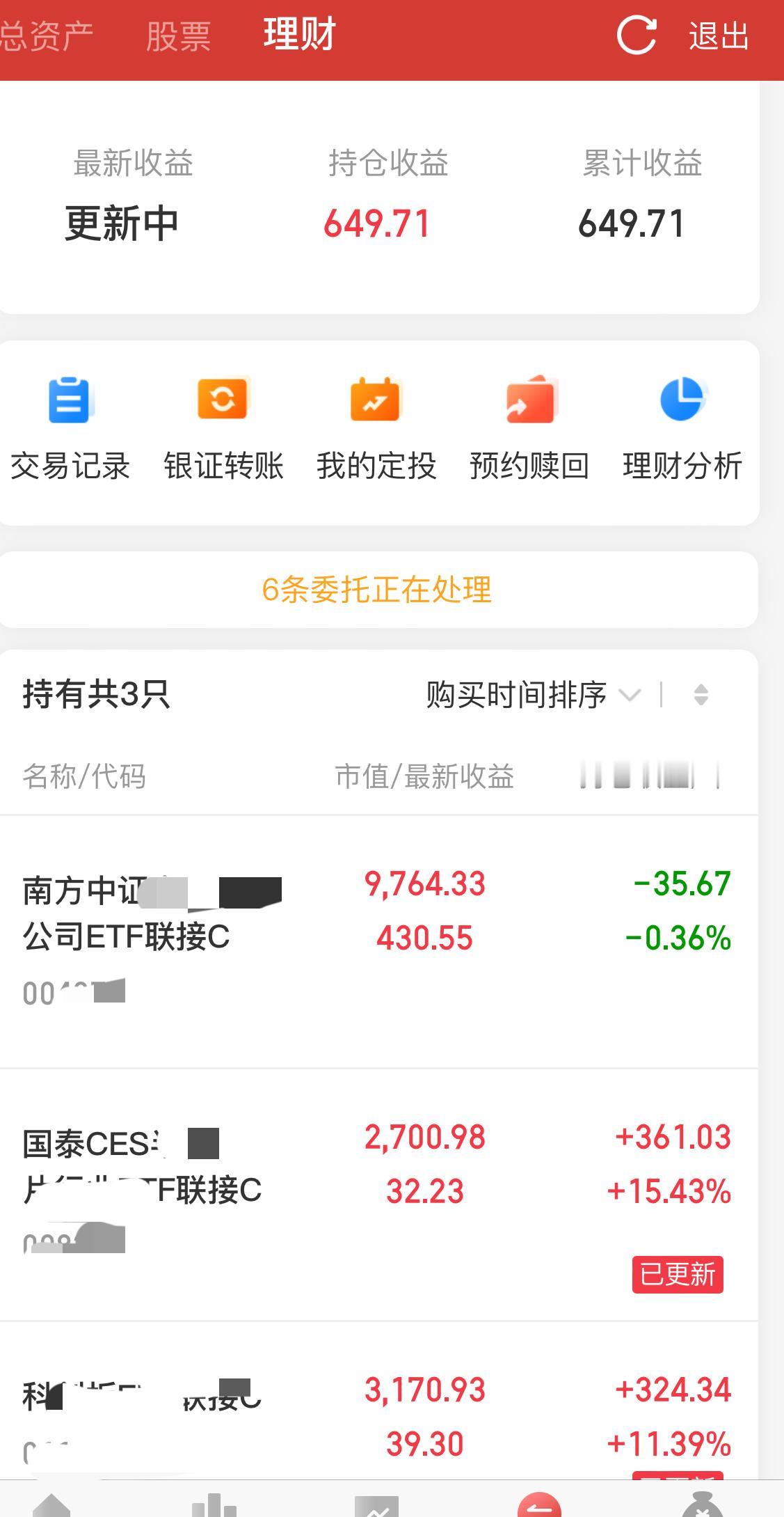 今晚我的基金已经更新了。
目前一共赚了600块钱。。
第一个基金应该可以看出，今